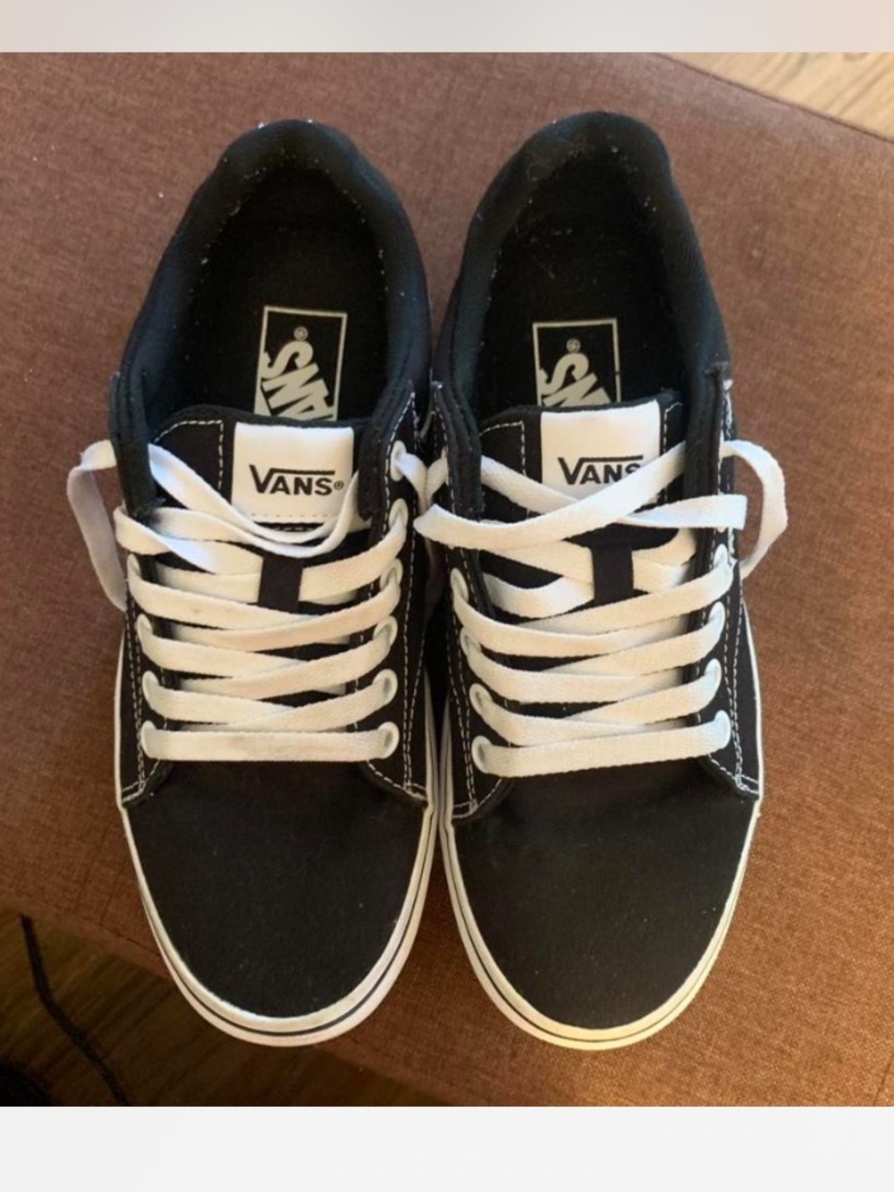 Vans Black and White Low-Top Skate Sneakers